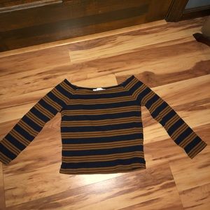 Forever 21 Cropped off the shoulder striped shirt